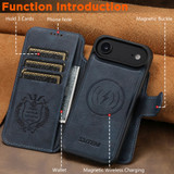 For iPhone Air Case Leather Flip Wallet Cover Stand Compatible with MagSafe Blue | iCoverLover Australia