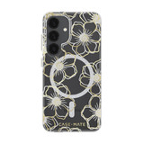 For Samsung Galaxy S25 Case-Mate Floral Gems Cover Compatible with MagSafe, Clear Gold | iCoverLover Australia
