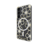 For Samsung Galaxy S25 Case-Mate Floral Gems Cover Compatible with MagSafe, Clear Gold | iCoverLover Australia