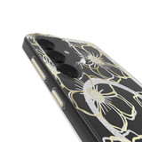 For Samsung Galaxy S25 Case-Mate Floral Gems Cover Compatible with MagSafe, Clear Gold | iCoverLover Australia
