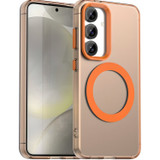 For Samsung Galaxy S25 5G Case - Durable Acrylic + TPU, MagSafe Compatible Scratch-Resistant Cover, Orange | iCoverLover Australia