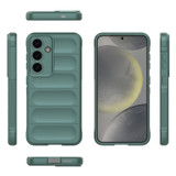 For Samsung Galaxy S25 Case - Wavy Shield, Durable TPU + Flannel Protective Cover, Dark Green | iCoverLover Australia