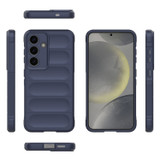 For Samsung Galaxy S25 Case - Wavy Shield, Durable TPU + Flannel Protective Cover, Dark Blue | iCoverLover Australia
