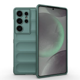 For Samsung Galaxy S25 Ultra Case - Wavy Shield, Durable TPU + Flannel Protective Cover, Dark Green | iCoverLover Australia