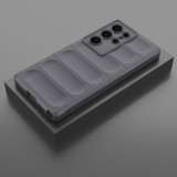For Samsung Galaxy S25 Ultra Case - Wavy Shield, Durable TPU + Flannel Protective Cover, Dark Grey | iCoverLover Australia