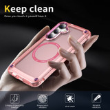 For Samsung Galaxy S25+ Plus Case - MagSafe compatible, Shock-Absorbent Protective Cover, Clear Pink | iCoverLover Australia