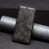 For Samsung Galaxy S25 Case - Lambskin Texture, Folio PU Leather Wallet Cover with Card Slots, Lanyard, Black | iCoverLover Australia