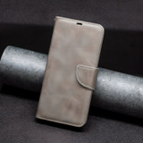 For Samsung Galaxy S25 Case - Lambskin Texture, Folio PU Leather Wallet Cover with Card Slots, Lanyard, Grey | iCoverLover Australia