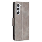 For Samsung Galaxy S25 Case - Lambskin Texture, Folio PU Leather Wallet Cover with Card Slots, Lanyard, Grey | iCoverLover Australia