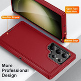 For Samsung Galaxy S24 Ultra 5G Case, 3-Layer Shock-Absorbent Protective Cover, Red + Black | iCoverLover Australia