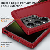 For Samsung Galaxy S24 Ultra 5G Case, 3-Layer Shock-Absorbent Protective Cover, Red + Black | iCoverLover Australia