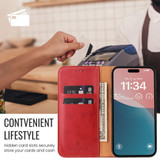 For iPhone 16 Case, Leather, Flip Wallet Folio Cover, Stand, Red | iCoverLover Australia