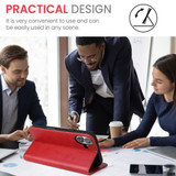 For iPhone 16 Case, Leather, Flip Wallet Folio Cover, Stand, Red | iCoverLover Australia