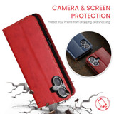 For iPhone 16 Plus Case, Leather, Flip Wallet Folio Cover, Stand, Red | iCoverLover Australia