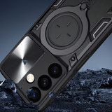 For Samsung Galaxy S24+ Plus Case - Sliding Camshield, Magnetic Holder, Protective TPU + PC Cover, Black | iCoverLover Australia