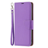 For Samsung Galaxy S24+ Plus Case - Lychee Folio Wallet PU Leather Cover, Kickstand, Purple | iCoverLover Australia