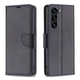 For Samsung Galaxy S24+ Plus Case - Lychee Folio Wallet PU Leather Cover, Kickstand, Black | iCoverLover Australia