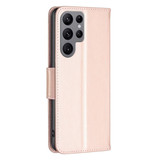 For Samsung Galaxy S24 Ultra Case - Embossed Butterflies, Folio Wallet PU Leather Cover, Stand, Rose Gold | iCoverLover Australia
