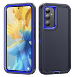 For Samsung Galaxy S24 5G Case, 3-Layer Shock-Absorbent Protective Cover, Dark Blue + Royal Blue | iCoverLover Australia