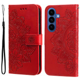 For Samsung Galaxy S26 Case - Embossed Flower Wallet Cover