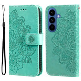 For Samsung Galaxy S26 Case - Embossed Flower Wallet Cover