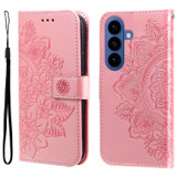 For Samsung Galaxy S26 Case - Embossed Flower Wallet Cover