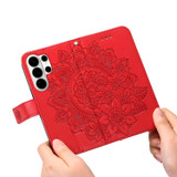 For Samsung Galaxy S26 Ultra Case - Embossed Flower Wallet Cover