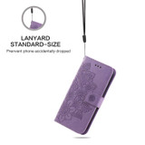 For Samsung Galaxy S26+ Plus Case - Embossed Flower Wallet Cover