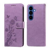 For Samsung Galaxy S26+ Plus Case - Embossed Butterfly PU Leather Wallet Cover