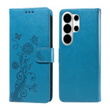 For Samsung Galaxy S26 Ultra Case - Embossed Butterfly PU Leather Wallet Cover