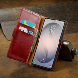 Samsung Galaxy S26 Ultra Red Leather Flip Folio Case