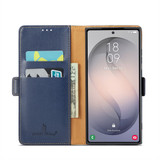 Samsung Galaxy S26 Ultra Blue Leather Flip Case
