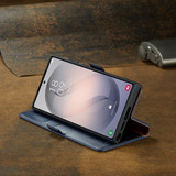 Samsung Galaxy S26 Ultra Blue Leather Flip Case