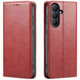 Samsung Galaxy S26 Red Leather Flip Wallet Case