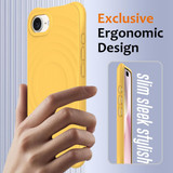 For iPhone 17e Compatible with MagSafe Case – Wave Texture, Soft Silicone Grip & Full Protection, Yellow | iCoverLover.com.au