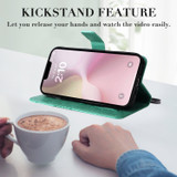 For iPhone 17e Folio PU Leather Case – Butterfly Embossed for Stylish Protection & Card Storage, Green | iCoverLover.com.au