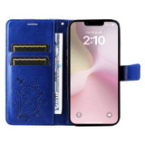 For iPhone 17e Folio PU Leather Case – Butterfly Embossed for Stylish Protection & Card Storage, Blue | iCoverLover.com.au