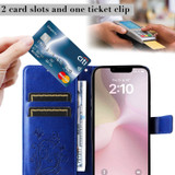 For iPhone 17e Folio PU Leather Case – Butterfly Embossed for Stylish Protection & Card Storage, Blue | iCoverLover.com.au