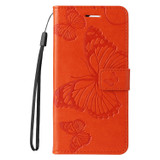 For iPhone 17e Folio PU Leather Case – Butterfly Embossed for Stylish Protection & Card Storage, Orange | iCoverLover.com.au