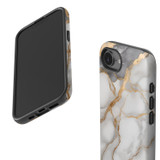 For iPhone 17e Case Tough Protective Cover, Gold White Marble Engrave | Protective Covers | iCoverLover Australia