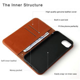 iPhone 17e Fierre Shann Cowhide Leather Wallet Case – Brown | Premium & Stylish