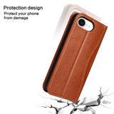 iPhone 17e Fierre Shann Cowhide Leather Wallet Case – Brown | Premium & Stylish