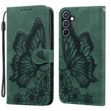 For Samsung Galaxy A57 5G Case | Retro Embossed Butterfly PU Leather Wallet Cover, Green | iCoverLover Australia