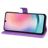 For Samsung Galaxy A37 5G Case | Retro Embossed Butterfly PU Leather Wallet Cover, Purple | iCoverLover Australia