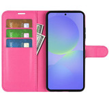 For Samsung Galaxy A37 5G Case | Lychee Texture PU Leather Wallet Cover, Rose Red | iCoverLover Australia