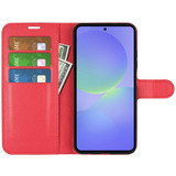 For Samsung Galaxy A37 5G Case | Lychee Texture PU Leather Wallet Cover, Red | iCoverLover Australia