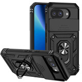 For Google Pixel 10a 5G Case | Sliding Camera Cover & Ring Kickstand, Black | iCoverLover Australia