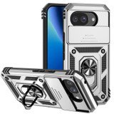For Google Pixel 10a 5G Case | Sliding Camera Cover & Ring Kickstand, Silver | iCoverLover Australia