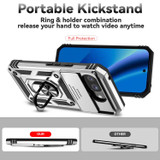 For Google Pixel 10a 5G Case | Sliding Camera Cover & Ring Kickstand, Silver | iCoverLover Australia