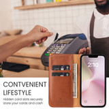 Fierre Shann Wallet Case for iPhone 16e - Brown | iCoverLover